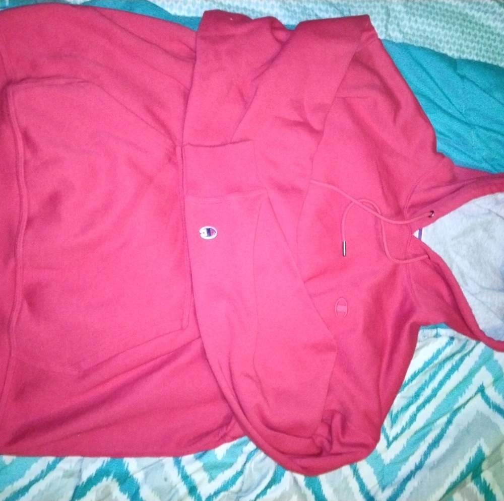 All Red Champion hoodie